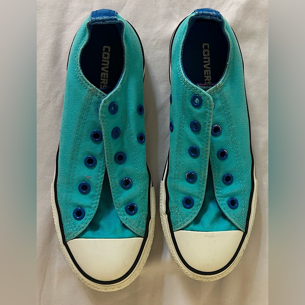 Converse All star Teal Double Tongue Girls Shoes, Size US 2
